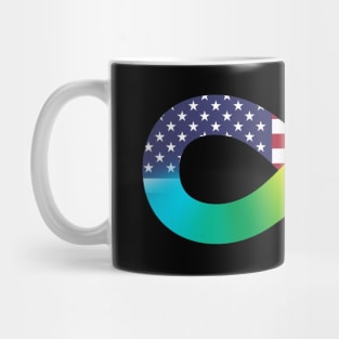 Autism Acceptance Infinity Symbol With American Flag Mug